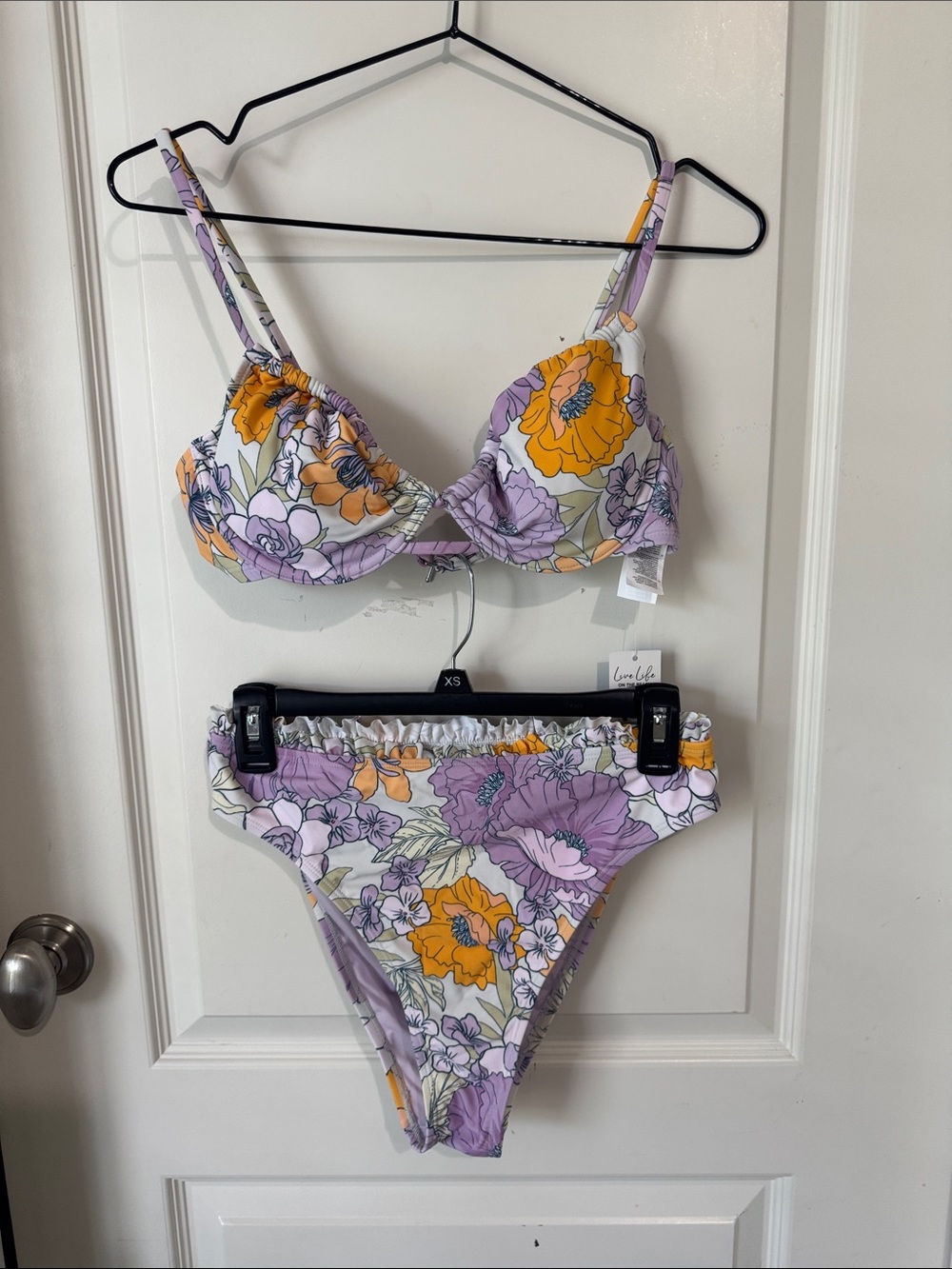Cupshe Lavender & Yellow Floral Two-Piece Bikini
